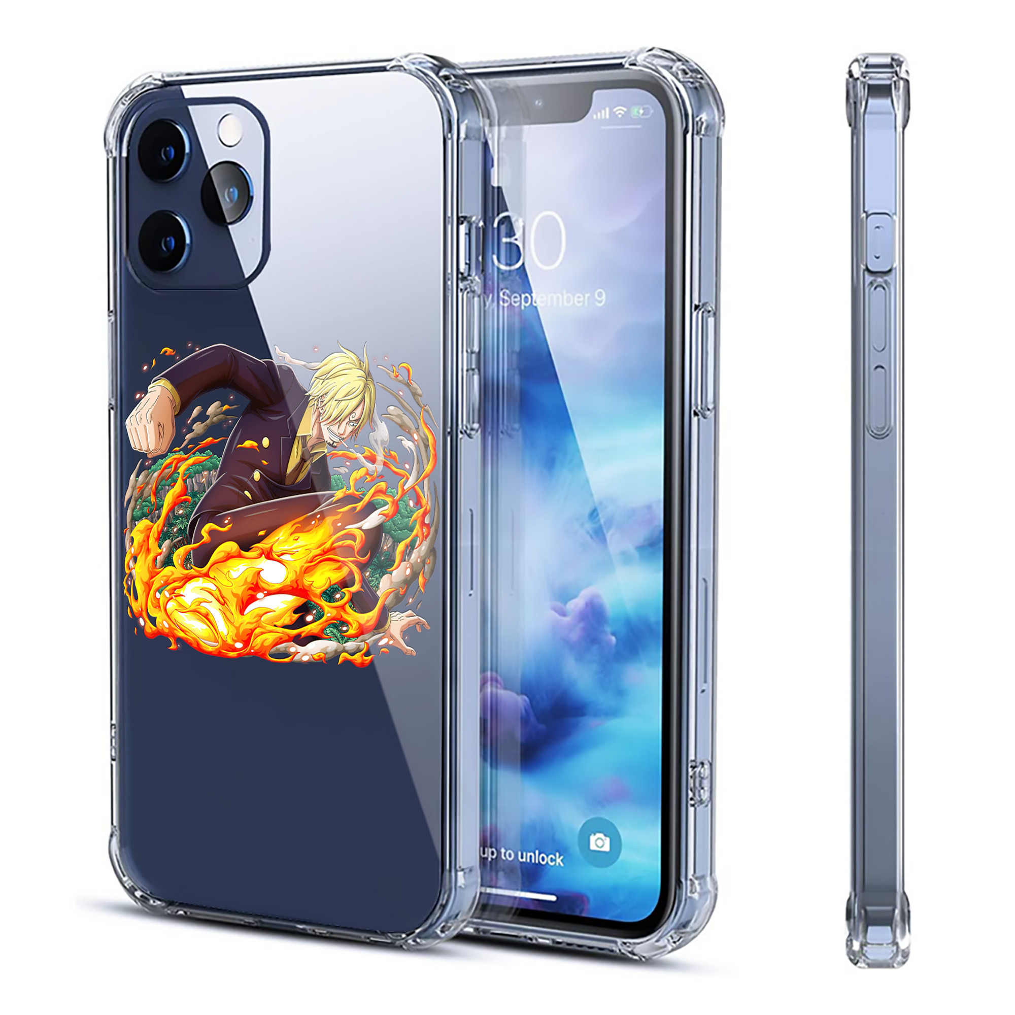 （画像用） ワンピース サンジ ONE PIECE Sanji 【iPhone 12シリーズ対応】透明スマホケース（クリアソフトケース）
